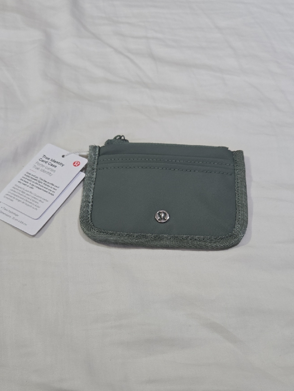 Lululemon Grey Eucalyptus Zip Card Coin Wallet